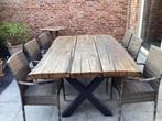 Eiken massief tuintafel, Tuin en Terras, Tuintafels, Ophalen, Gebruikt, Rechthoekig, Hout