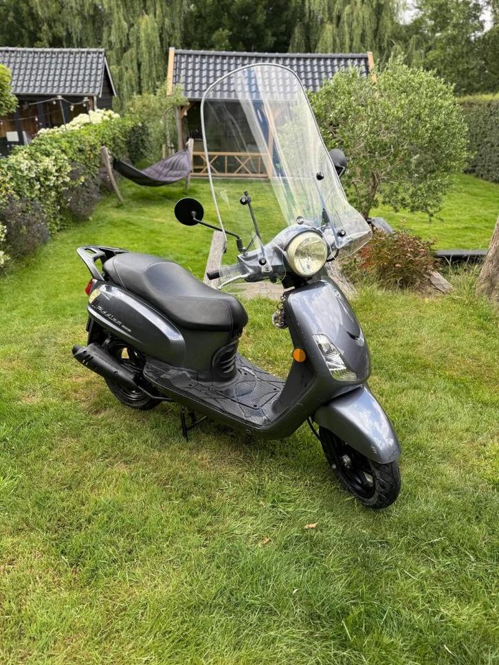 SYM Fiddle II 50cc Scooter 2019 Grijs Antraciet, Fietsen en Brommers, Scooters | SYM, Zo goed als nieuw, Fiddle, Klasse B (45 km/u)