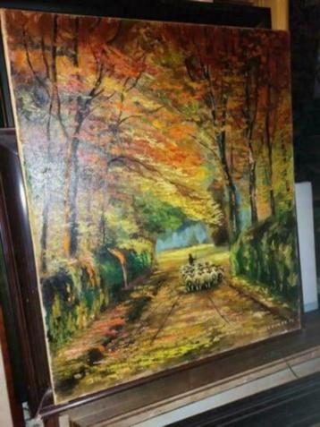 huile sur toile berger et ses moutons signe coucke 73 beschikbaar voor biedingen