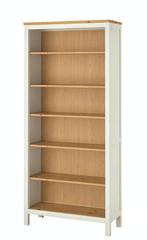 Bibliothèque IKEA HEMNES – pin massif – blanc & bois clair, 25 à 50 cm, Avec tablette(s), Comme neuf, Pin