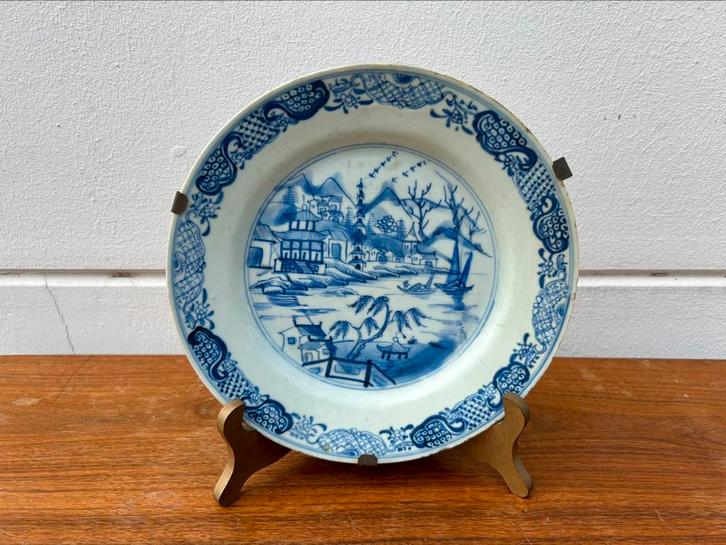 Antiek Chinees Bord | 18e Eeuws | Porselein, Antiek en Kunst, Antiek | Wandborden en Tegels, Ophalen of Verzenden