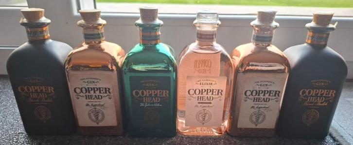 6 flessen Copperhead Gin ( Nieuw & sealed ), Verzamelen, Wijnen, Nieuw, Overige typen, Vol, Ophalen of Verzenden