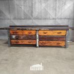 Industriële werkbank 3 meter | Zware houten lades, Ophalen of Verzenden, Zo goed als nieuw, 170 cm of meer