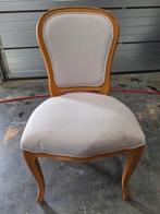 chaise classique en chêne avec tissu gris, Enlèvement ou Envoi
