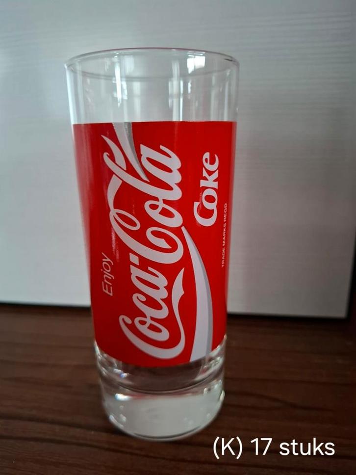 17 originele, Vintage Coca-Cola glazen rood logo, Verzamelen, Glas en Drinkglazen, Zo goed als nieuw, Ophalen of Verzenden