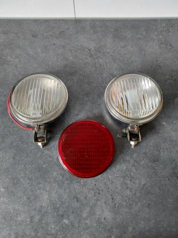 Set Mistlampen Oldtimer + extra rood glas Volvo VW Opel beschikbaar voor biedingen