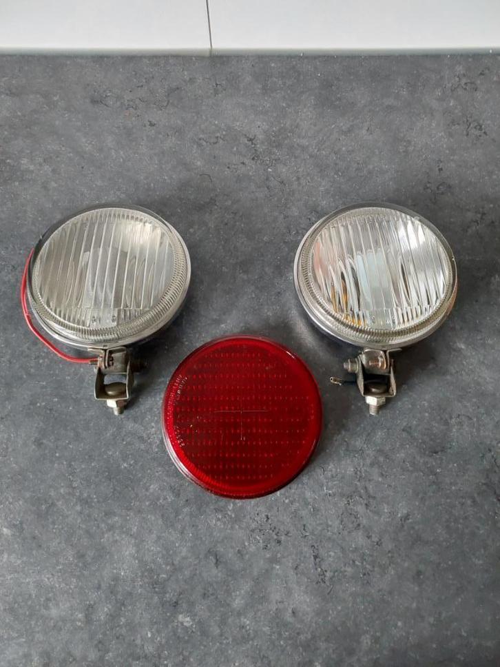 Set Mistlampen Oldtimer + extra rood glas Volvo VW Opel, Auto-onderdelen, Verlichting, Alfa Romeo, Audi, BMW, Daihatsu, Fiat, Ford