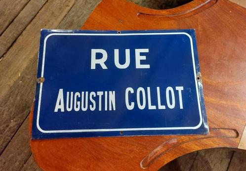 ancienne plaque de rue Rue Augustin Collot., Collections, Marques & Objets publicitaires, Utilisé, Panneau publicitaire, Enlèvement