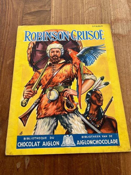 Chocolade Aiglon: Robinson Crusoë- Eerste druk 1942, Boeken, Prentenboeken en Plaatjesalbums, Gelezen, Plaatjesalbum, Verzenden