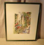 Mooi Geschilderd Aquarel 'Fiets tegen gevel' - gesigneerd, Antiek en Kunst, Ophalen of Verzenden