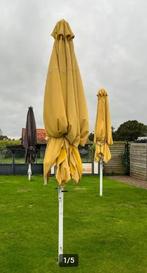 parasol 4x4 geel 2 stuks, Tuin en Terras, Ophalen, Gebruikt, Meer dan 4 meter, Stokparasol