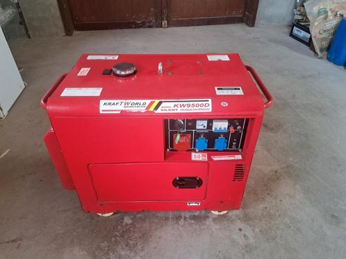 Stroomgenerator kraftworld kw9500d silent DIESEL, Doe-het-zelf en Bouw, Aggregaten, Zo goed als nieuw, Dieselolie, 5 tot 10 kVA