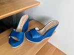 Mules bleues, pointure 38,  tout cuir., Vêtements | Femmes, Comme neuf, Enlèvement, Bleu, Sandales et Mûles