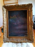 Gouden kaderlijst met schilderij op doek, Antiek en Kunst, Curiosa en Brocante, Ophalen