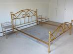 Cadre de lit en cuivre avec tables de chevet, Maison & Meubles, Comme neuf, Autres matériaux, Moins de 55 cm, Enlèvement