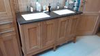 meuble de salle de bain bois/pierre bleue, Maison & Meubles, Salle de bain | Meubles de Salle de bain, Moins de 100 cm, Meuble lavabo