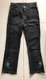 jeansbroek geborduurde bloemen maat 38 blauw, Ophalen of Verzenden, Gedragen, Blauw, Overige jeansmaten
