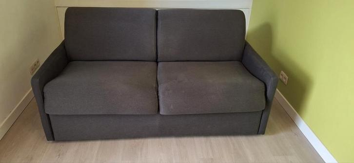 Uittrekbaar zetelbed met veersysteem en matras 1,40 x 2,00m, Huis en Inrichting, Slaapkamer | Slaapbanken, Zo goed als nieuw, Grijs