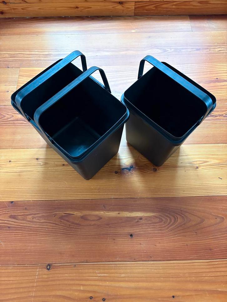 Set van twee vuilnisemmers, Huis en Inrichting, Emmers, Gebruikt, Kunststof, Met handgreep, Ophalen