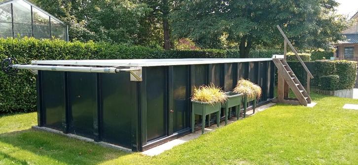containerzwembad, Tuin en Terras, Zwembaden, Gebruikt, Overige typen, 120 cm of meer, 400 cm of meer, 200 tot 300 cm, Rechthoekig