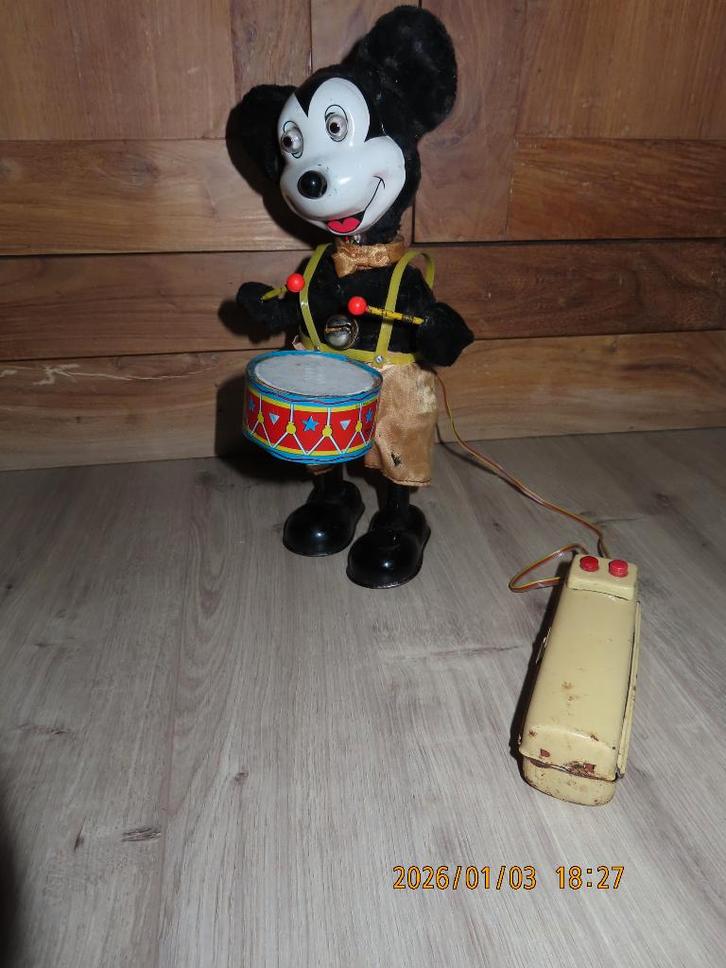 blikken speelgoed Mickey Mousse Drummer, Antiek en Kunst, Antiek | Speelgoed, Verzenden