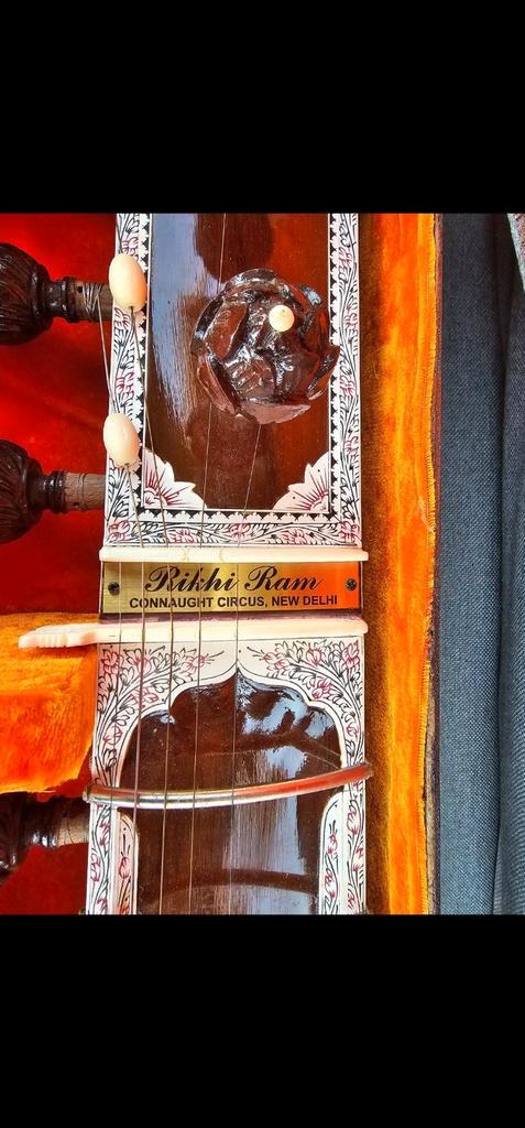 Sitar Rikhi Ram pro met glasvezel behuizing, Muziek en Instrumenten, Snaarinstrumenten | Overige, Zo goed als nieuw, Overige typen