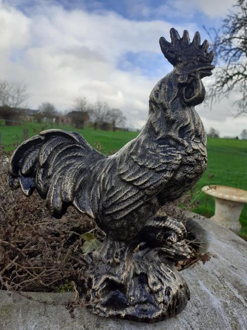 SUPERBE COQ EN FONTE PATINEE BRONZE, Jardin & Terrasse, Statues de jardin, Neuf, Animal, Autres matériaux, Enlèvement ou Envoi