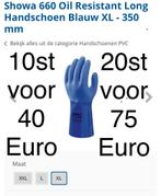 Showa 660 Oil Resistant Long Handschoen Blauw XL - 350 mm, Jardin & Terrasse, Vêtements de travail, Comme neuf, Enlèvement ou Envoi