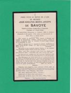 DP Messire de Savoye Jean Adolphe Marie Joseph, Collections, Images pieuses & Faire-part, Envoi