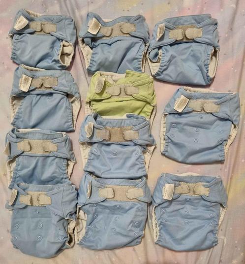 11 Wasbare herbruikbare luiers (4-16kg) + 30 inleggers!, Kinderen en Baby's, Badjes en Verzorging, Gebruikt, Overige typen, Overige merken