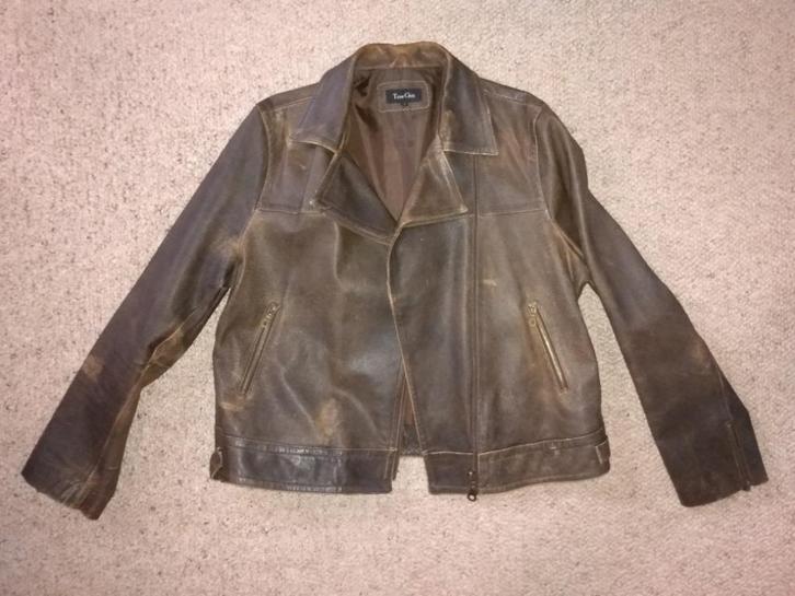 True Grit bruine leren jas, Kleding | Dames, Jassen | Zomer, Gedragen, Maat 46/48 (XL) of groter, Bruin, Ophalen of Verzenden