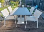 Tafel met keramiek blad met 4 stoelen, Tuin en Terras, Tuinsets en Loungesets, Ophalen, Gebruikt, Tuinset, Eettafel