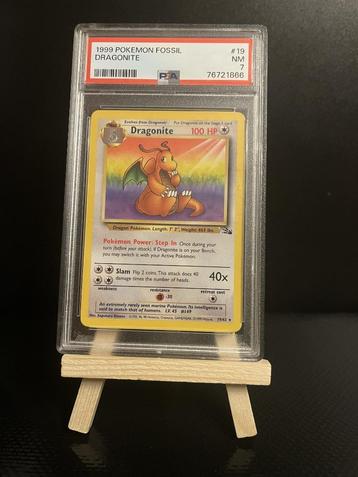 Pokemon Dragonite (FO 19) Fossil PSA 7, Enlèvement ou Envoi, Neuf, Cartes en vrac, Foil