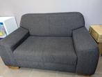 Petit canapé de qualité gris foncé/brun (1,5 personne), Gebruikt, Ophalen