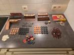 Antieke domino stenen, damschijven, houten blokken..., Antiek en Kunst, Ophalen of Verzenden