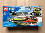 Lego City 60254 Raceboottransport, Ophalen of Verzenden, Zo goed als nieuw, Complete set, Lego