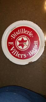 Zeer oude email plateau Distillerie F. Villers Hasselt, Ophalen of Verzenden, Gebruikt, Gebruiksvoorwerp