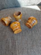 4 hout eidoppen(vermoeden olijfhout) 5€/voor4, Hobby en Vrije tijd, Ophalen of Verzenden, Gebruikt