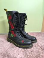 Doc Martens à fleur T38, Kleding | Dames, Schoenen, Ophalen, Hoge laarzen, Zwart, Zo goed als nieuw