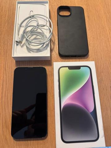 Iphone 14 128GB midnight met doos, lader en hoesje !! beschikbaar voor biedingen
