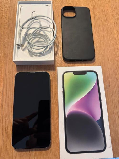 Iphone 14 128GB midnight met doos, lader en hoesje !!, Telecommunicatie, Mobiele telefoons | Apple iPhone, Gebruikt, iPhone 14