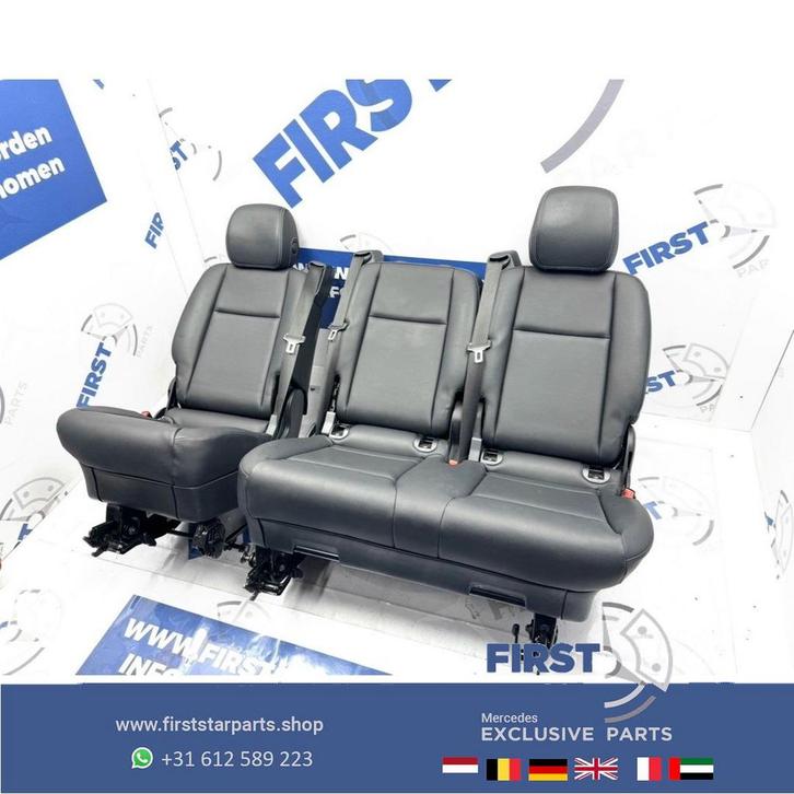 W447 VITO / V KLASSE ACHTERBANK ZWART LEER interieur Mercede, Auto-onderdelen, Interieur en Bekleding, Mercedes-Benz, Gebruikt
