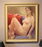 Olieverf portret van naakt op canvas, Ophalen of Verzenden