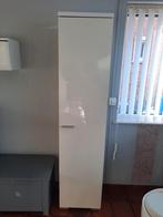 Armoire colonne blanche laquée, étagères en verre, Maison & Meubles, Enlèvement