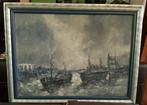 Emile Lammers Belgische schilder, olieverf op doek, zeegezic, Antiek en Kunst, Ophalen