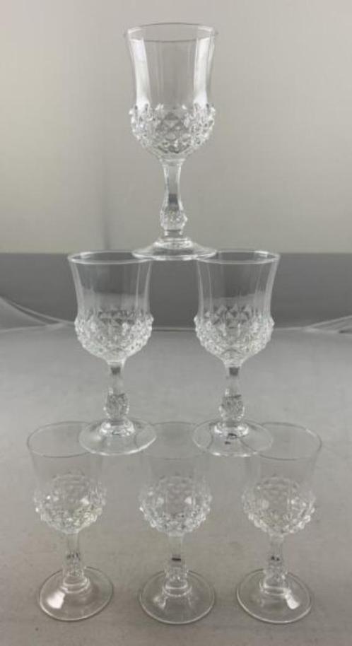 Cristal D'Arques Longchamp 6 stuks glazen kristal glas 12 cm, Huis en Inrichting, Keuken | Servies, Gebruikt, Glas, Ophalen of Verzenden