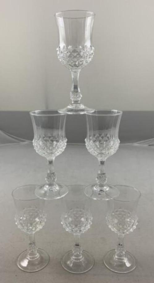 Cristal D'Arques Longchamp, 6 pièces, verre en cristal, 12 c, Maison & Meubles, Cuisine | Vaisselle, Utilisé, Verre, Enlèvement ou Envoi