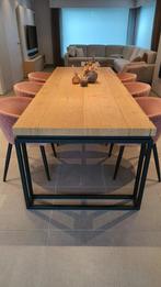 Tafel in eiken balkenhout, Maison & Meubles, Tables | Tables de salon, Comme neuf, Métal, 100 à 150 cm, Rectangulaire