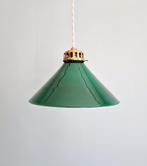 Art Deco conische groene opaline suspensie (3 beschikbaar), Ophalen of Verzenden