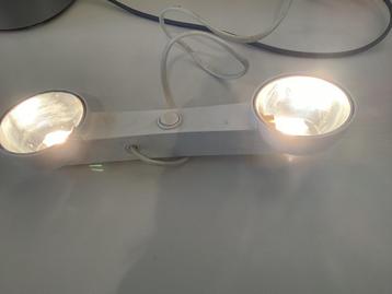 Dubbele lamp 27 cm , wit  beschikbaar voor biedingen